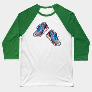 Running Shoes Cartoon Illustration Baseball T-Shirt